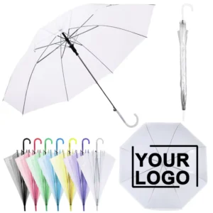 Custom Portable PVC Transparent Umbrella with Logo Colorful Advertising Gift Umbrella