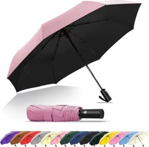 Custom-Print Auto-Open 3-Fold Compact Travel Rain Umbrella