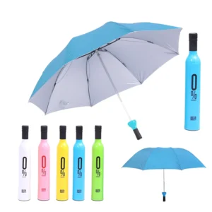 Custom-Print Business Gift Travel Three-Fold Foldable Wine-Bottle Umbrella