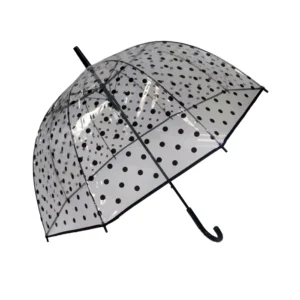 Custom Print Cartoon Clear Rainbow Umbrella for Adults and Girls, Straight Plastic Frame