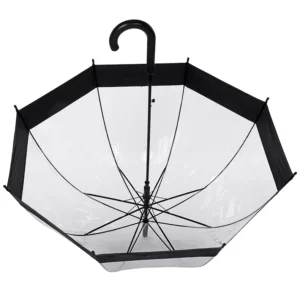 Custom Print Colorful Clear Long-Handle Rain Umbrella