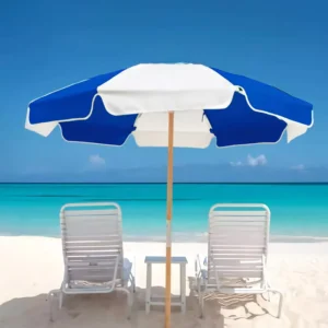 Custom Print Commercial Beach Parasol with Wooden Pole