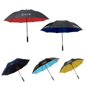 Custom Print Windproof Auto Open Double Layer Golf Umbrella Big Size for Adults Straight Pattern with Logo