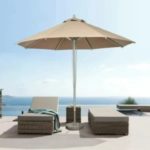 Custom Printed 2.5m/3m Aluminum Outdoor Center Pole Umbrella for Patios, Courtyards, Hotels, and Parks
