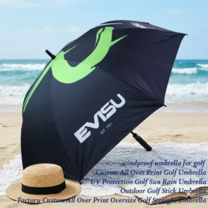 Custom Printed 27 Inch Large Coverage Manual Open Classic Long Straight Umbrella