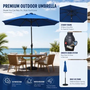 Custom Printed Beach Advertising Umbrella Large Roman Shade For Outdoor Restaurants Patios Cafe Terrace Balcony