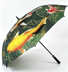 Custom Printed Chinese Design Windproof Auto Large Golf Umbrella Double Canopy Outdoor