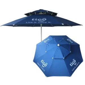 Custom Printed Foldable Beach Umbrella with Waterproof Eco-Friendly Fabric