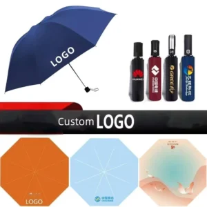 Custom Printed Foldable Compact Travel Rain Umbrella with Personalized Pictures, Logo, and Text for Enterprise Gifts