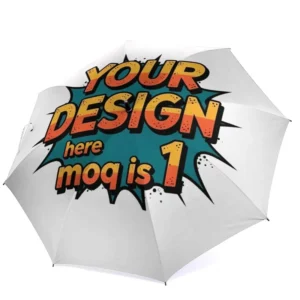 Custom Printed Golf Umbrella with Straight Ribs, Wind Resistant, UV Protection, Rain Sealing