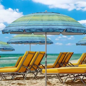 Custom Printed Outdoor Beach Umbrella with Tilt Patio Market Umbrella
