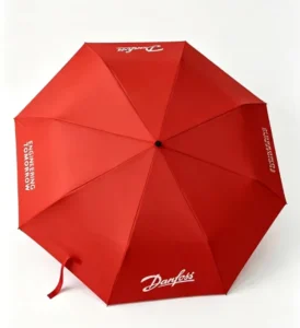 Custom Printed Red Manual Modern Foldable Umbrella 8 Ribs Waterproof Sun Protection Business Commute Gift