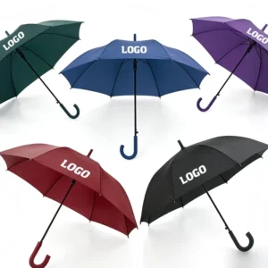 Custom Printed UV Stick Umbrella with J-Handle, Automatic Open, Straight