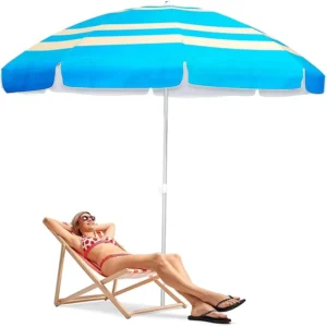 Custom Printed Windproof Outdoor Beach Umbrella With Tilt