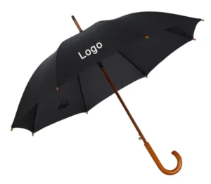 Custom Printed Wooden Straight Umbrella with Wooden Handle