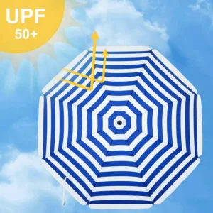 Custom Printing Polyester Fabric Hawaii Summer Outdoor Beach Umbrella with Sun Protection