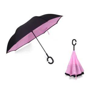 Custom Printing Reverse Inverted Umbrella Minimalist Straight Design Eco-Friendly Polyester