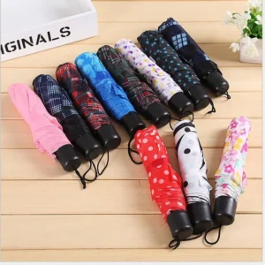 Custom Promotional 3-Fold Manual Folding Umbrella for Rain