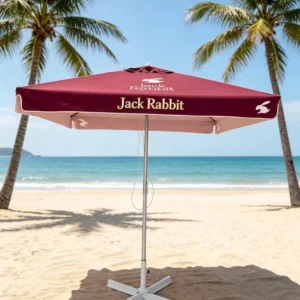 Custom Promotional Modern 2X2M Garden Sun Umbrella Waterproof Foldable Outdoor Furniture Advertising Hotels Gyms Beach