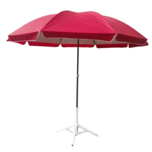 Custom Promotional UV Protection Red Portable Beach Parasols Outdoor Sun Beach Umbrellas With Logo Prints