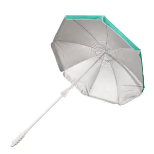 Custom Promotional UV Protection White Portable Beach Parasols Outdoor Sun Beach Umbrellas with Logo Prints
