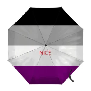 Custom Rainbow Asexual Flag Folding Umbrella Auto-Open