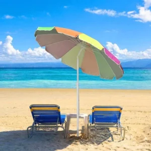 Custom Rainbow Beach Parasol Portable with Tilt