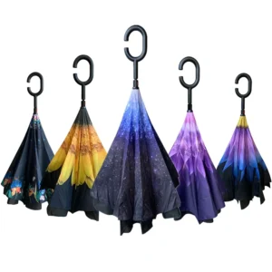 Custom Reverse Umbrella With Logo Dual Use Manual Control Upside Down Umbrella
