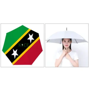 Custom Saint Kitts and Nevis Flag Silver-Coated Oxford Umbrella Hat for Outdoor Use