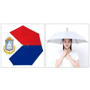 Custom Saint Martin National Flag Silver-Coated Oxford Hands-Free Umbrella Hat for Outdoor Use