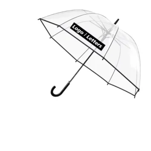 Custom Semi-Automatic 8K POE Panel Transparent Dome Umbrella with Logo Printing