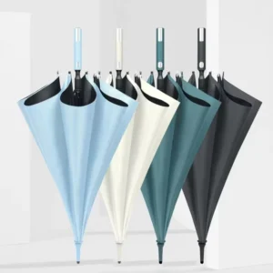 Custom Semi-Automatic Straight Umbrella Solid Color Long Rod 8K Ribs Rain Sunshade Travel