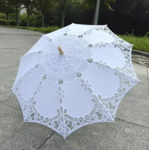 Custom Solid White Beige Purple Red Black Blue Color Lace Umbrellas Crafts for Wedding Bridal Party Decor