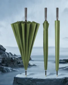 Custom Straight-Rod 16-Bone Semi-Automatic Umbrella Large Wind-Resistant Fiber Long Handle