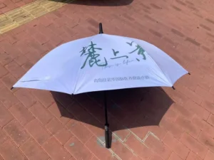 Custom Straight Stick Umbrella Chinese Ink Wash Painting Sun and Rain Dual-Use Umbrella Custom Logo