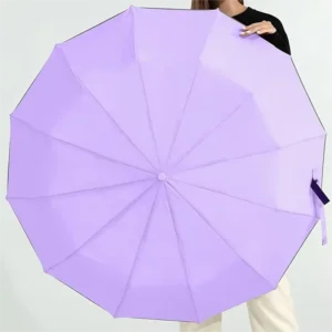 Custom Three Folding 190T Pongee Fabric Automatic Rain Umbrella With Logo
