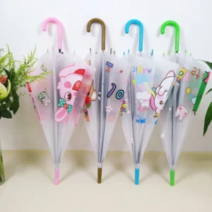 Custom Transparent Umbrella with Logo Print Cute Novelty Paraguas for Kids US B2B Clearance Sales in Bulk Umbrellas