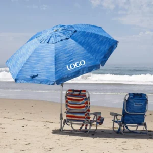 Custom UV-Protected Portable Beach Umbrella Manual Control Outdoor Parasol for Patio Camping