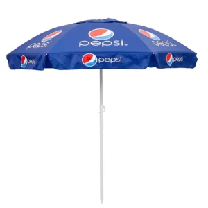 Custom UV Protection White Portable Beach Parasol with Logo Prints