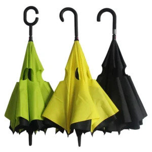 Custom Umbrella with Flower Prints Inside Straight Design Manual Control
