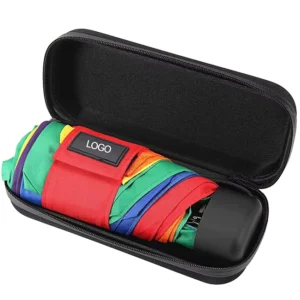 Custom Waterproof rainbow 5 Fold Foldable Micro Mini Umbrella with logo Print