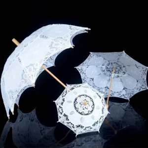 Custom Wedding Lace Umbrella Romantic Mementos Customized Logo Double Layer Bridal Parasol For Photo Studio
