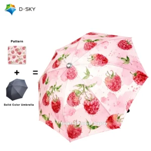Custom White Rain 3 Folding Umbrellas with Gift Box Windproof Portable Uv Automatic Umbrella With Logo
