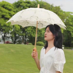 FINE OCEAN Victorian Party Gifts Birthday Shower Handmade Wedding Decoration Bride Parasol Lace Umbrella Decorative Umbrella