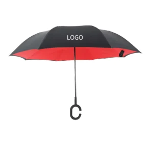 Custom Wind-Resistant Hands-Free C-Handle Double-Layer Inverted Umbrella