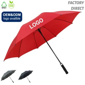 Custom Windproof 27 Inch Straight UV Golf Umbrella OEM With Logo