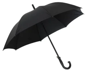 Custom Windproof Long Straight Umbrella with J Handle, EVA, Nylon and Wood