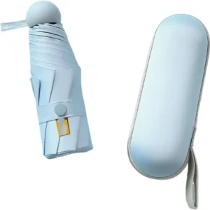Custom With Logo Mini Capsule Umbrella Manual Uv Protection Lady Compact Sun and Rain Small Folding Umbrella