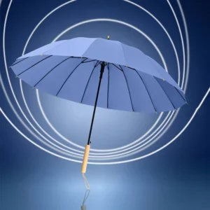 Custom logo 16-bone Wooden Handle Small Fresh Rain and Sunny Dual-purpose Powerful Wind Resistance Straight Umbrella