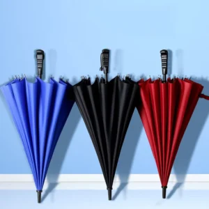 Customizable 16 Bone Classic Business Straight Umbrella Semi Automatic Open Wind Rain Resistant Logo Printing